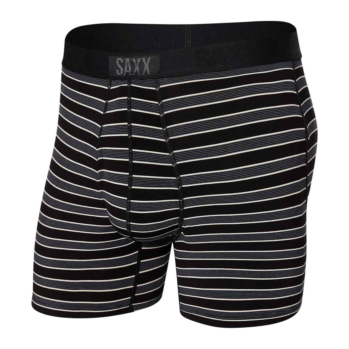 Saxx Ultra Boxer with Fly Men's in Black Crew Stripe